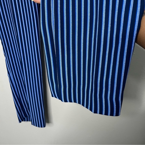 Banana Republic Women Ryan Pants 8 Blue Stripe Office Business Slim Straight - Picture 9 of 11